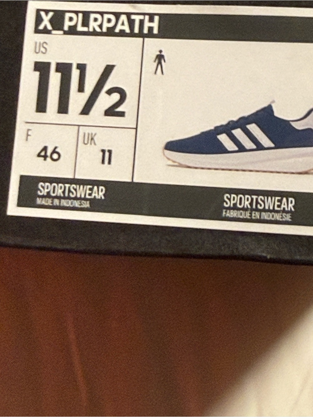 New Men’s Adidas Navy Blue and White Sportswear Runner